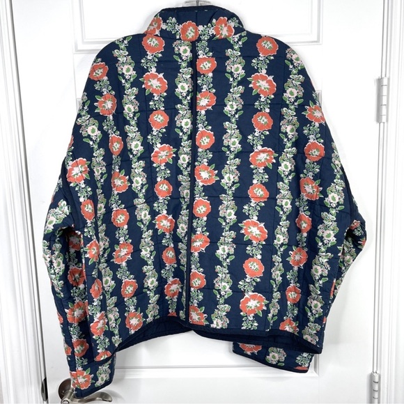 FREE PEOPLE Chloe Jacket NEW Dusk Combo Blue Floral NEW With Tag Size L - Picture 8 of 14